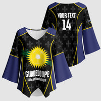 Guadeloupe Football Custom Kimono Sleeve Blouse Allez Les Gwada Boys Flag Color