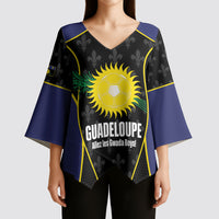 Guadeloupe Football Custom Kimono Sleeve Blouse Allez Les Gwada Boys Flag Color