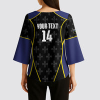 Guadeloupe Football Custom Kimono Sleeve Blouse Allez Les Gwada Boys Flag Color