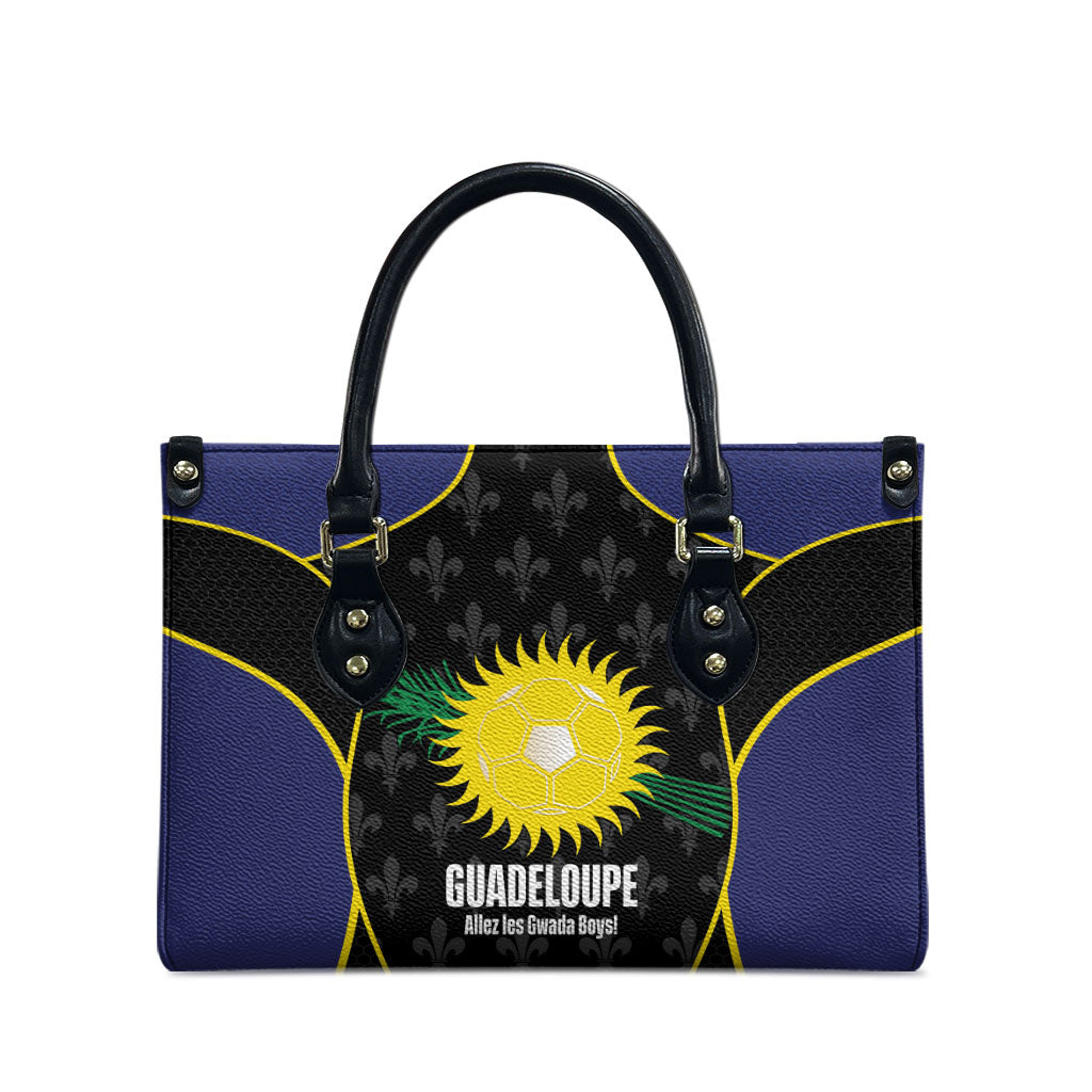 Guadeloupe Football Leather Bag Allez Les Gwada Boys Flag Color