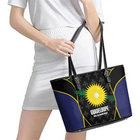 Guadeloupe Football Leather Tote Bag Allez Les Gwada Boys Flag Color