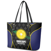 Guadeloupe Football Leather Tote Bag Allez Les Gwada Boys Flag Color