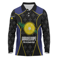 Guadeloupe Football Custom Long Sleeve Polo Shirt Allez Les Gwada Boys Flag Color