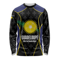 Guadeloupe Football Custom Long Sleeve Shirt Allez Les Gwada Boys Flag Color