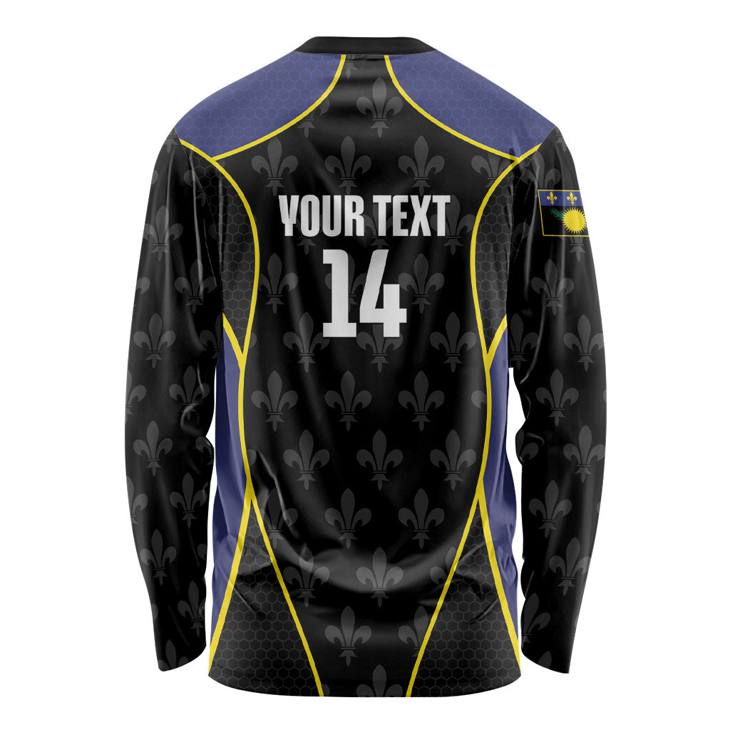 Guadeloupe Football Custom Long Sleeve Shirt Allez Les Gwada Boys Flag Color