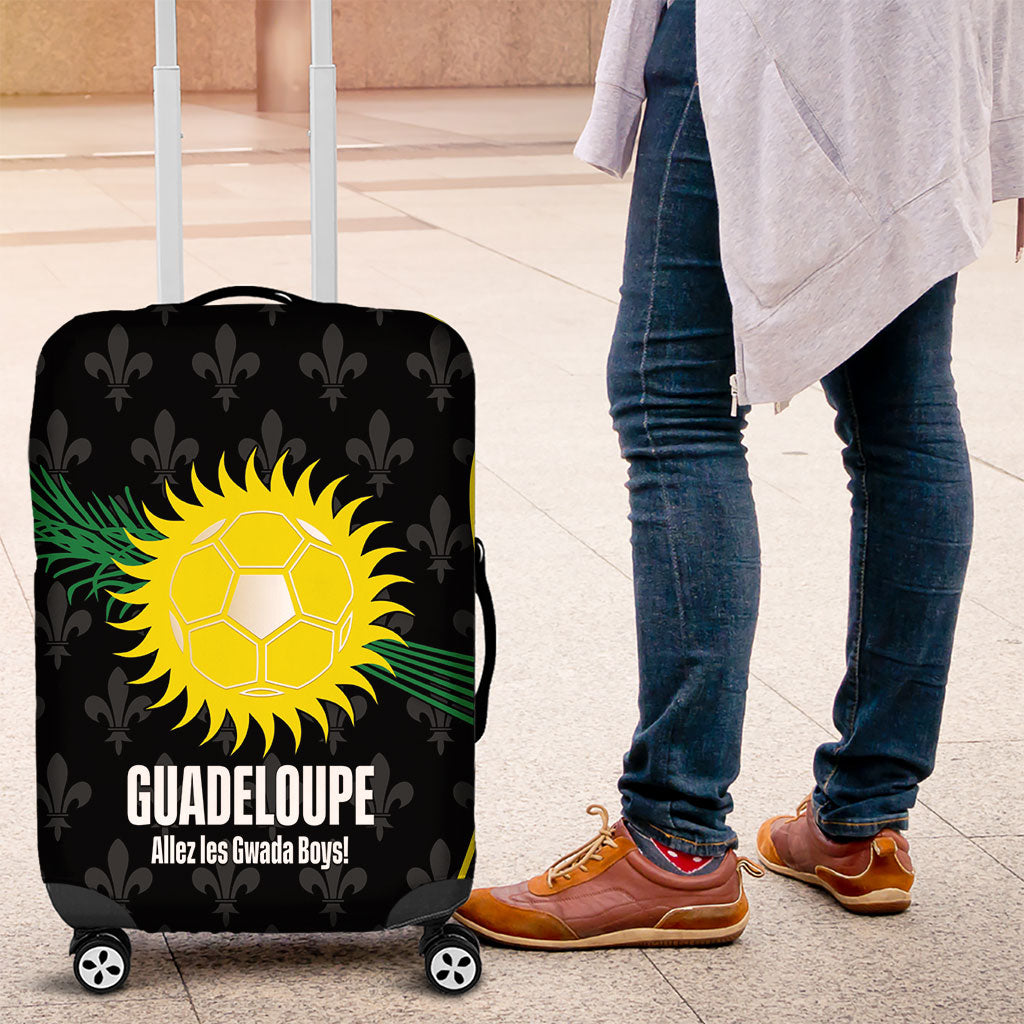 Guadeloupe Football Luggage Cover Allez Les Gwada Boys Flag Color