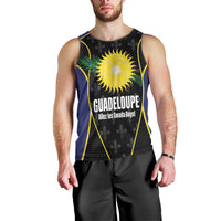 Guadeloupe Football Custom Men Tank Top Allez Les Gwada Boys Flag Color