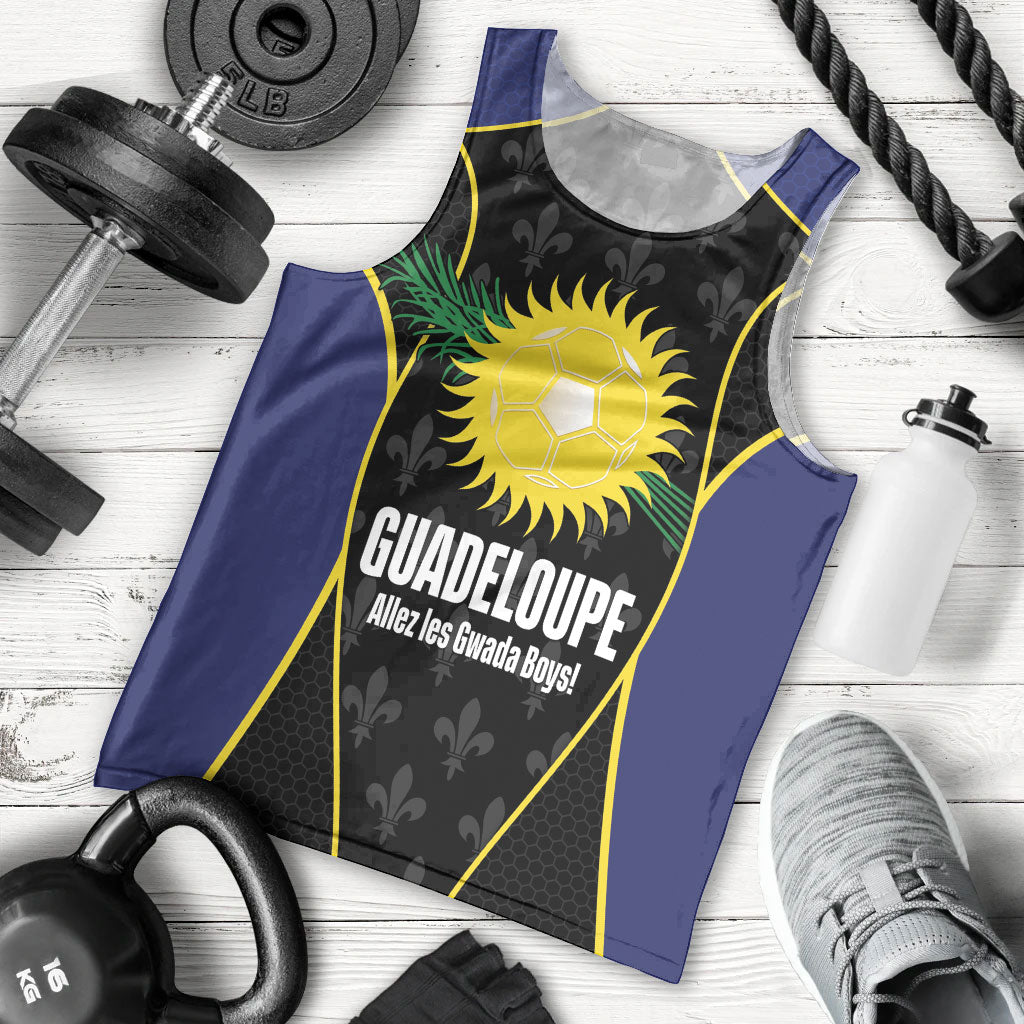 Guadeloupe Football Custom Men Tank Top Allez Les Gwada Boys Flag Color