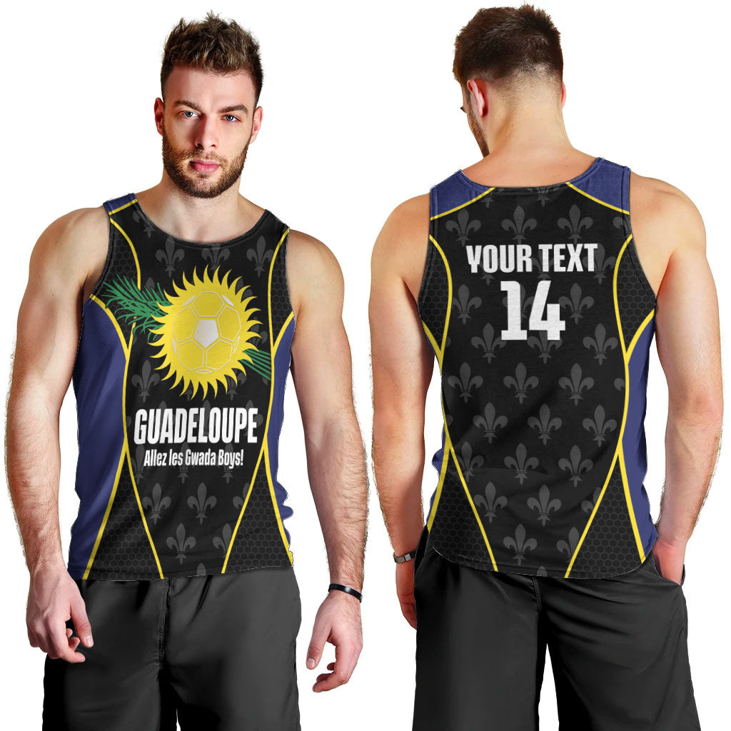 Guadeloupe Football Custom Men Tank Top Allez Les Gwada Boys Flag Color