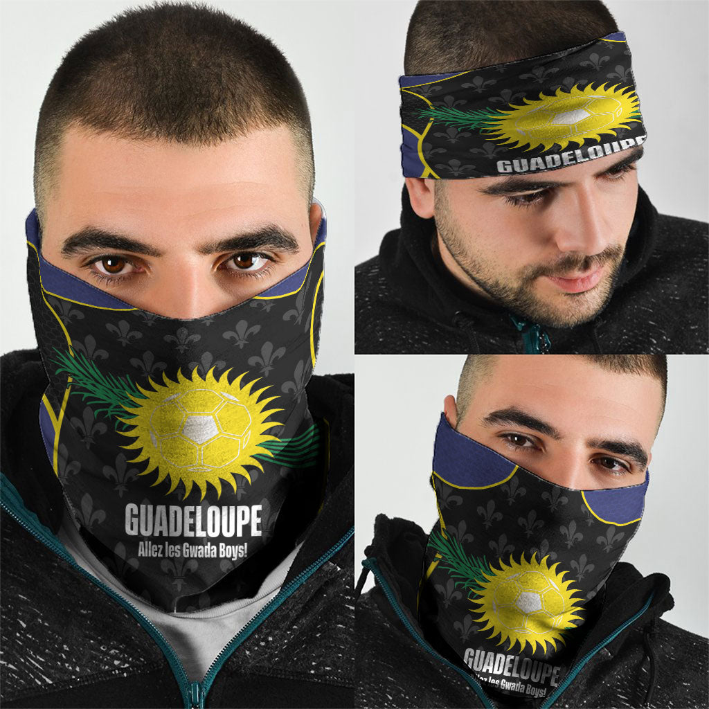 Guadeloupe Football Neck Gaiter Allez Les Gwada Boys Flag Color
