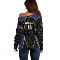 Guadeloupe Football Custom Off Shoulder Sweater Allez Les Gwada Boys Flag Color