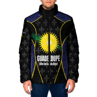 Guadeloupe Football Custom Padded Jacket Allez Les Gwada Boys Flag Color