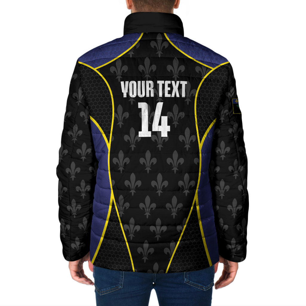Guadeloupe Football Custom Padded Jacket Allez Les Gwada Boys Flag Color