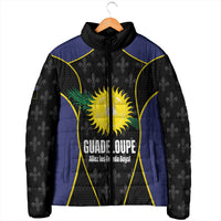 Guadeloupe Football Custom Padded Jacket Allez Les Gwada Boys Flag Color