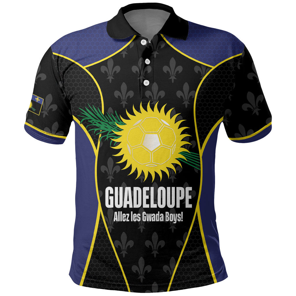 Guadeloupe Football Custom Polo Shirt Allez Les Gwada Boys Flag Color