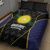 Guadeloupe Football Quilt Bed Set Allez Les Gwada Boys Flag Color