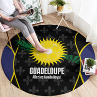 Guadeloupe Football Round Carpet Allez Les Gwada Boys Flag Color