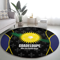 Guadeloupe Football Round Carpet Allez Les Gwada Boys Flag Color