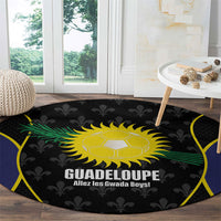 Guadeloupe Football Round Carpet Allez Les Gwada Boys Flag Color