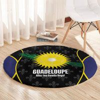 Guadeloupe Football Round Carpet Allez Les Gwada Boys Flag Color