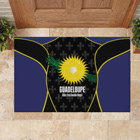 Guadeloupe Football Rubber Doormat Allez Les Gwada Boys Flag Color