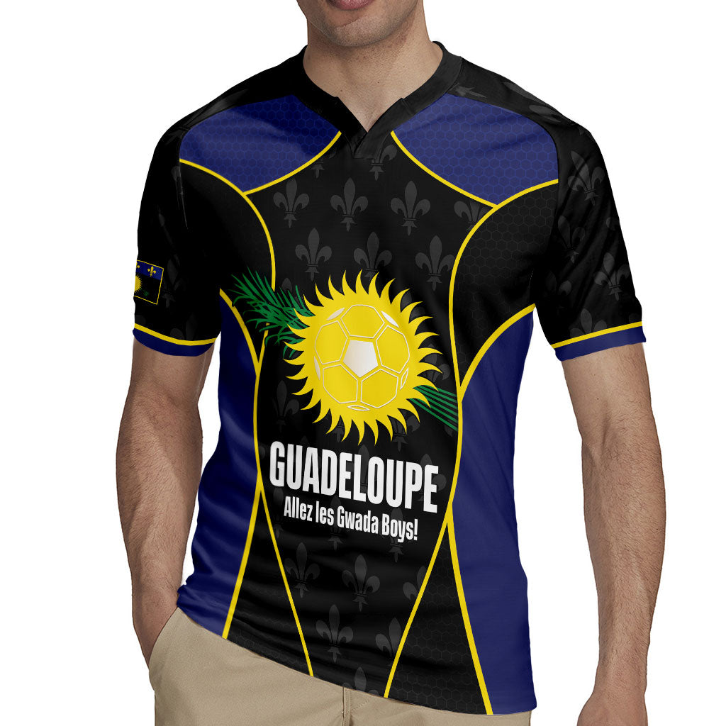Guadeloupe Football Custom Rugby Jersey Allez Les Gwada Boys Flag Color