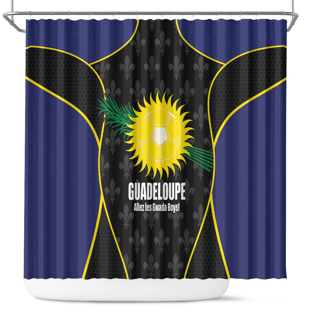 Guadeloupe Football Shower Curtain Allez Les Gwada Boys Flag Color