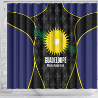 Guadeloupe Football Shower Curtain Allez Les Gwada Boys Flag Color