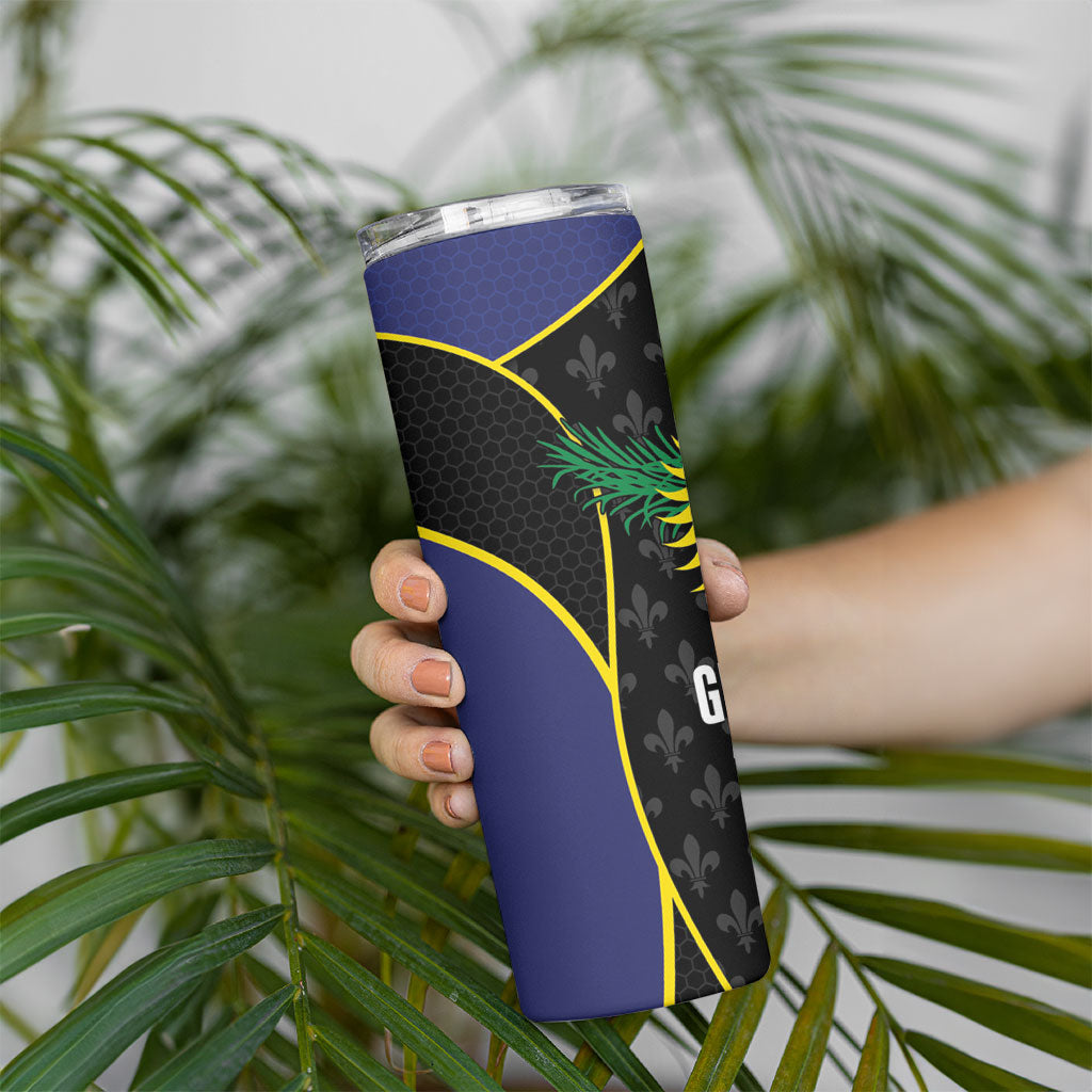 Guadeloupe Football Skinny Tumbler Allez Les Gwada Boys Flag Color