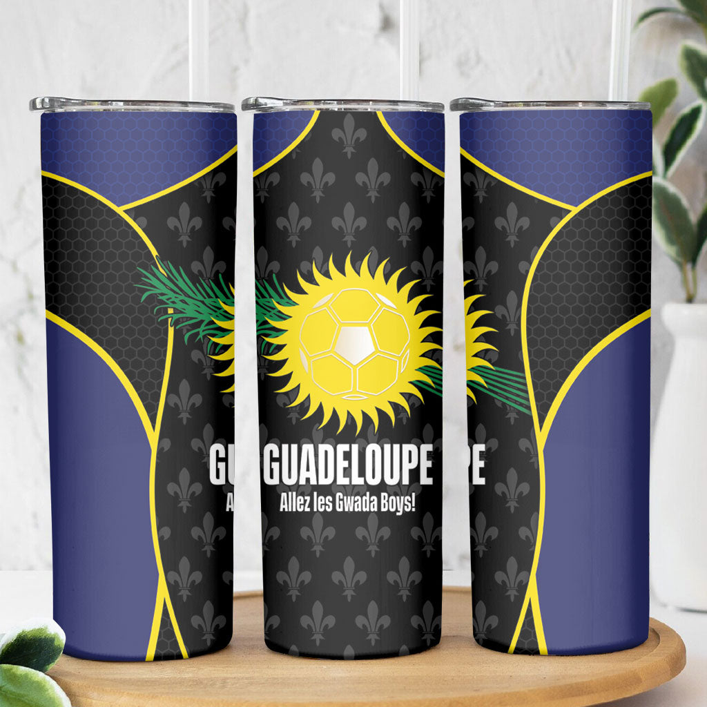 Guadeloupe Football Skinny Tumbler Allez Les Gwada Boys Flag Color
