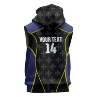Guadeloupe Football Custom Sleeveless Hoodie Allez Les Gwada Boys Flag Color
