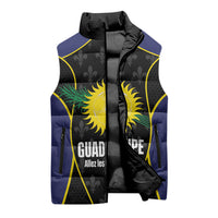 Guadeloupe Football Custom Sleeveless Puffer Jacket Allez Les Gwada Boys Flag Color