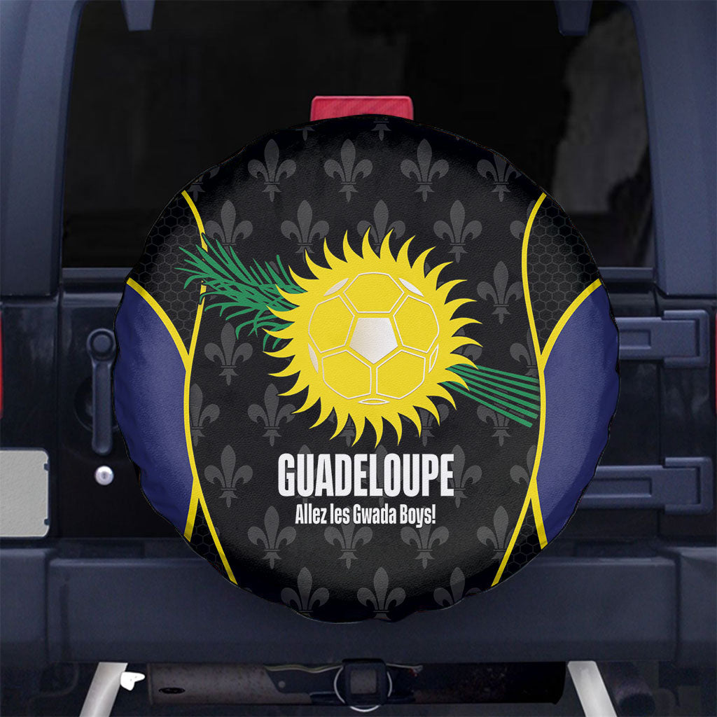 Guadeloupe Football Spare Tire Cover Allez Les Gwada Boys Flag Color