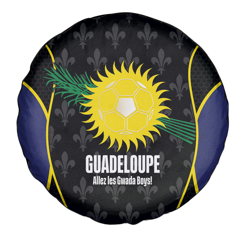 Guadeloupe Football Spare Tire Cover Allez Les Gwada Boys Flag Color