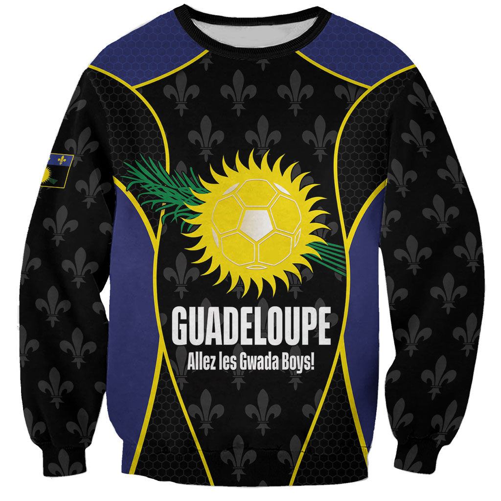 Guadeloupe Football Custom Sweatshirt Allez Les Gwada Boys Flag Color
