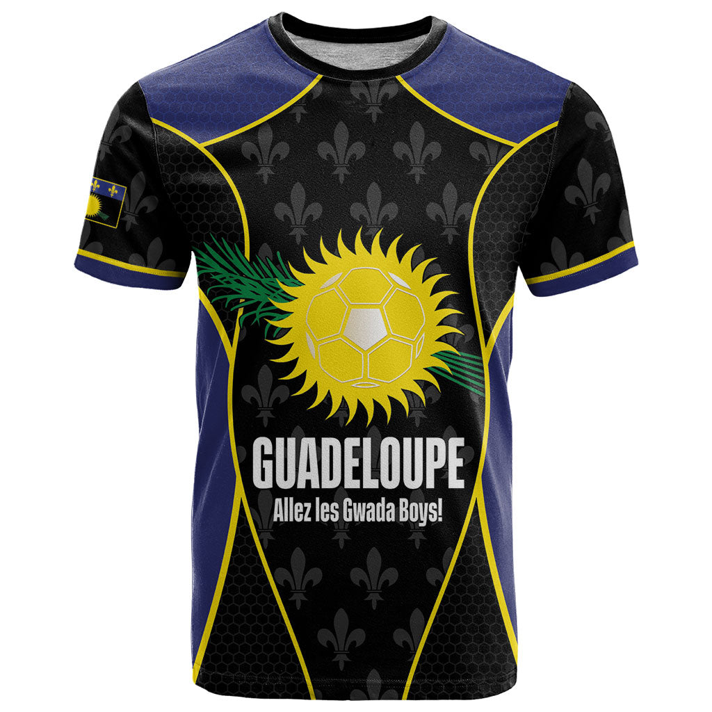 Guadeloupe Football Custom T Shirt Allez Les Gwada Boys Flag Color