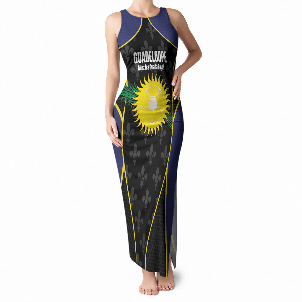 Guadeloupe Football Custom Tank Maxi Dress Allez Les Gwada Boys Flag Color