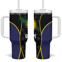 Guadeloupe Football Tumbler With Handle Allez Les Gwada Boys Flag Color