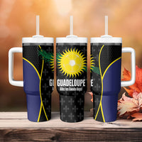 Guadeloupe Football Tumbler With Handle Allez Les Gwada Boys Flag Color