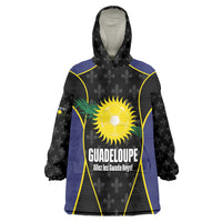 Guadeloupe Football Custom Wearable Blanket Hoodie Allez Les Gwada Boys Flag Color