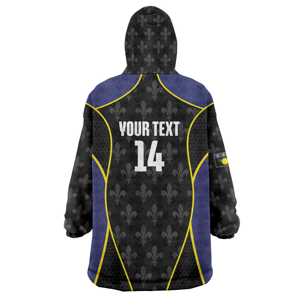 Guadeloupe Football Custom Wearable Blanket Hoodie Allez Les Gwada Boys Flag Color
