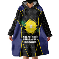 Guadeloupe Football Custom Wearable Blanket Hoodie Allez Les Gwada Boys Flag Color