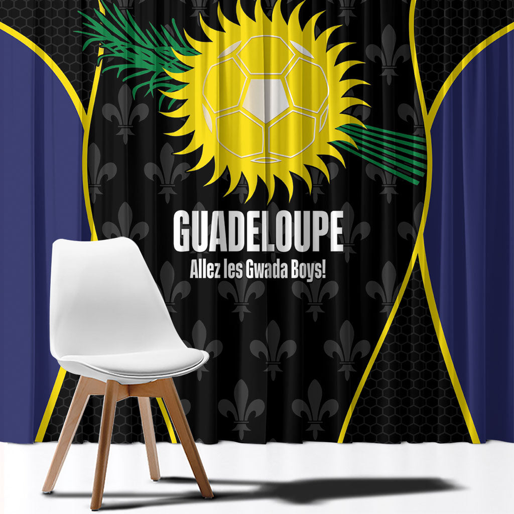 Guadeloupe Football Window Curtain Allez Les Gwada Boys Flag Color