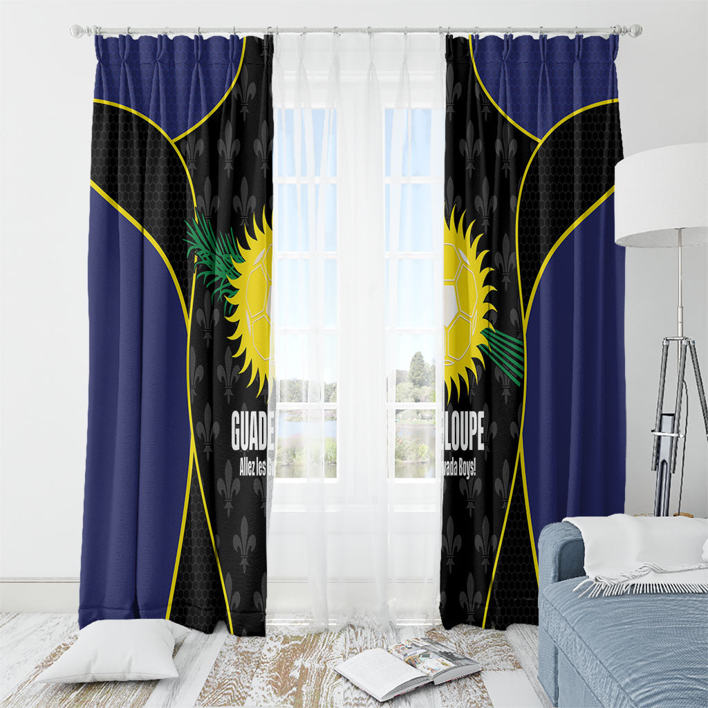 Guadeloupe Football Window Curtain Allez Les Gwada Boys Flag Color