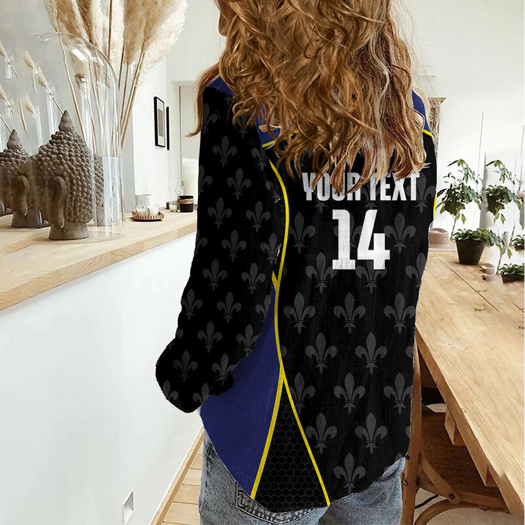 Guadeloupe Football Custom Women Casual Shirt Allez Les Gwada Boys Flag Color