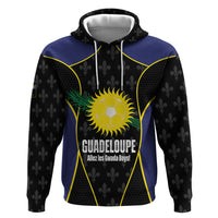Guadeloupe Football Custom Zip Hoodie Allez Les Gwada Boys Flag Color