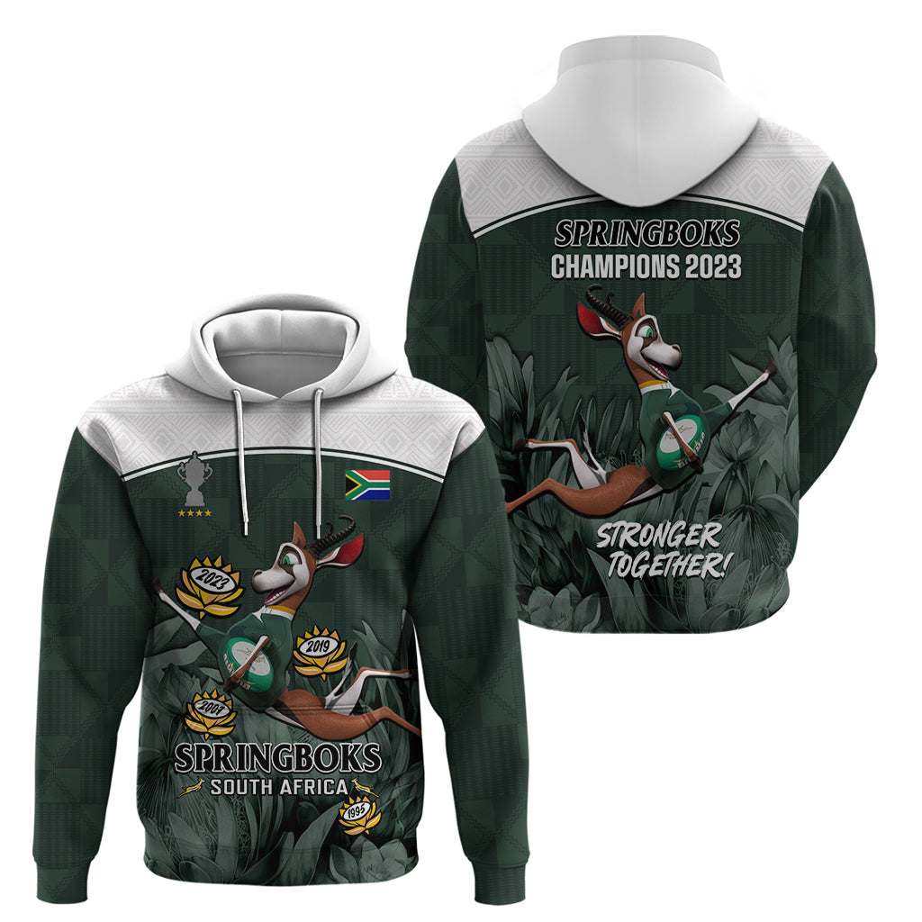 South Africa Rugby Hoodie Springboks 4th Champions World Cup Proud Bokke - Wonder Print Shop