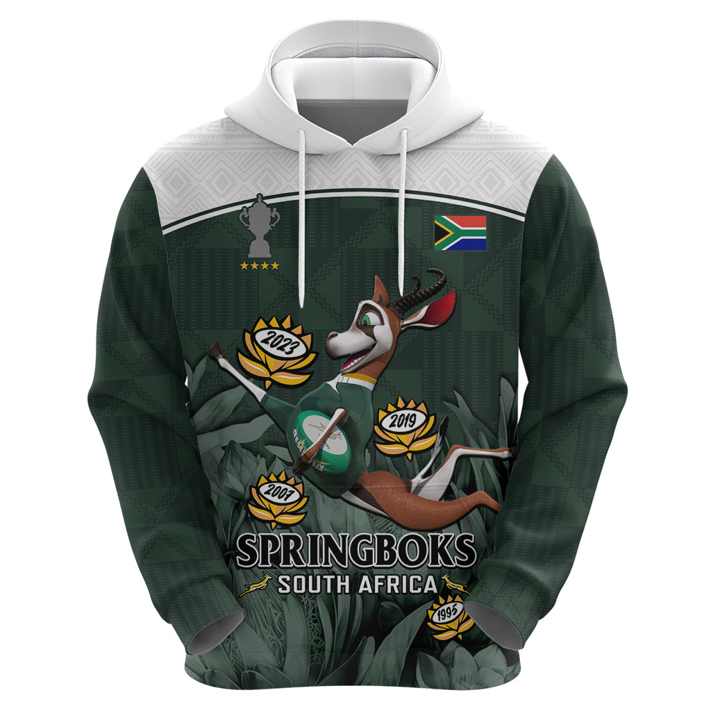 South Africa Rugby Hoodie Springboks 4th Champions World Cup Proud Bokke - Wonder Print Shop