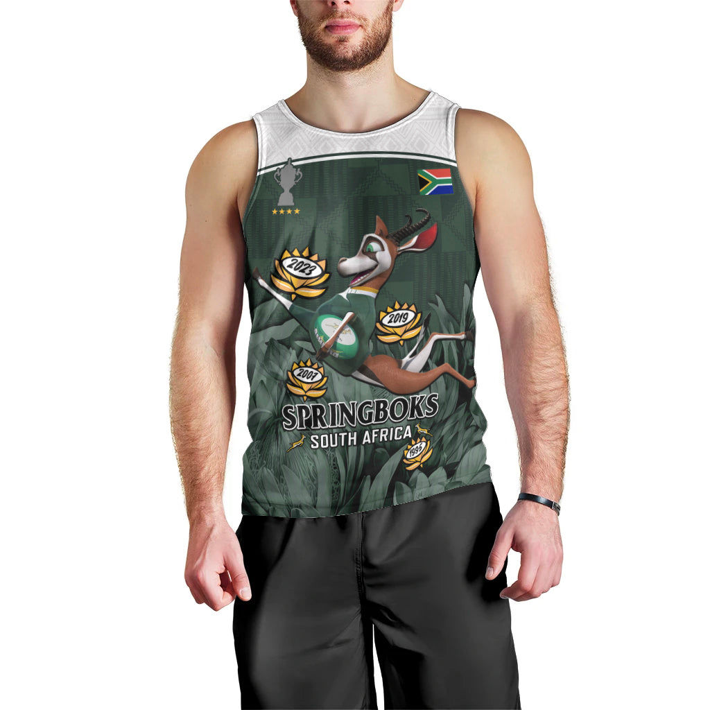South Africa Rugby Men Tank Top Springboks 4th Champions World Cup Proud Bokke - Wonder Print Shop