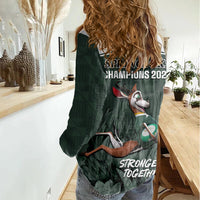 South Africa Rugby Women Casual Shirt Springboks 4th Champions World Cup Proud Bokke - Wonder Print Shop